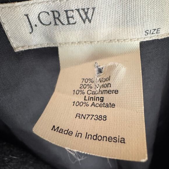 J.Crew Jacket Longline Wool Blend Coat Charcoal Gray Preppy Academia Work Large - Picture 7 of 8